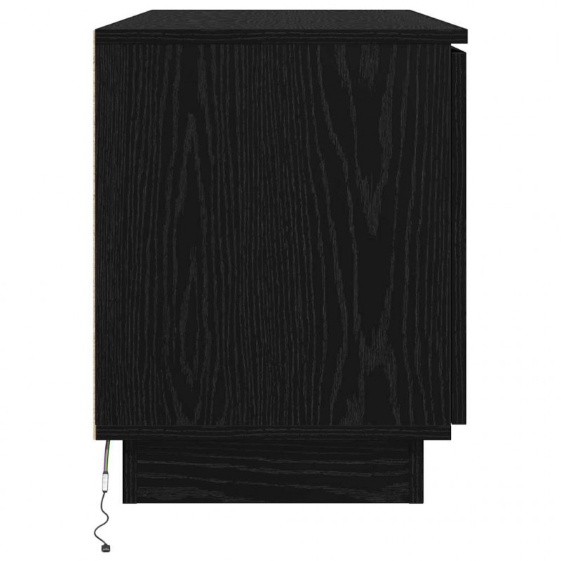 Szafka pod telewizor Ze LED Lights Czarny Dąb 100 x 38 x 49 cm