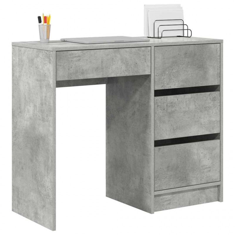 Biurko Betonowy szary 90 x 37.5 x 75 cm Materiał drewnopochodny