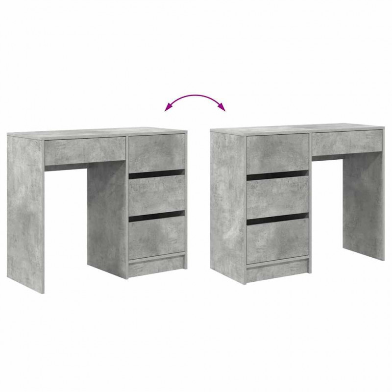 Biurko Betonowy szary 90 x 37.5 x 75 cm Materiał drewnopochodny
