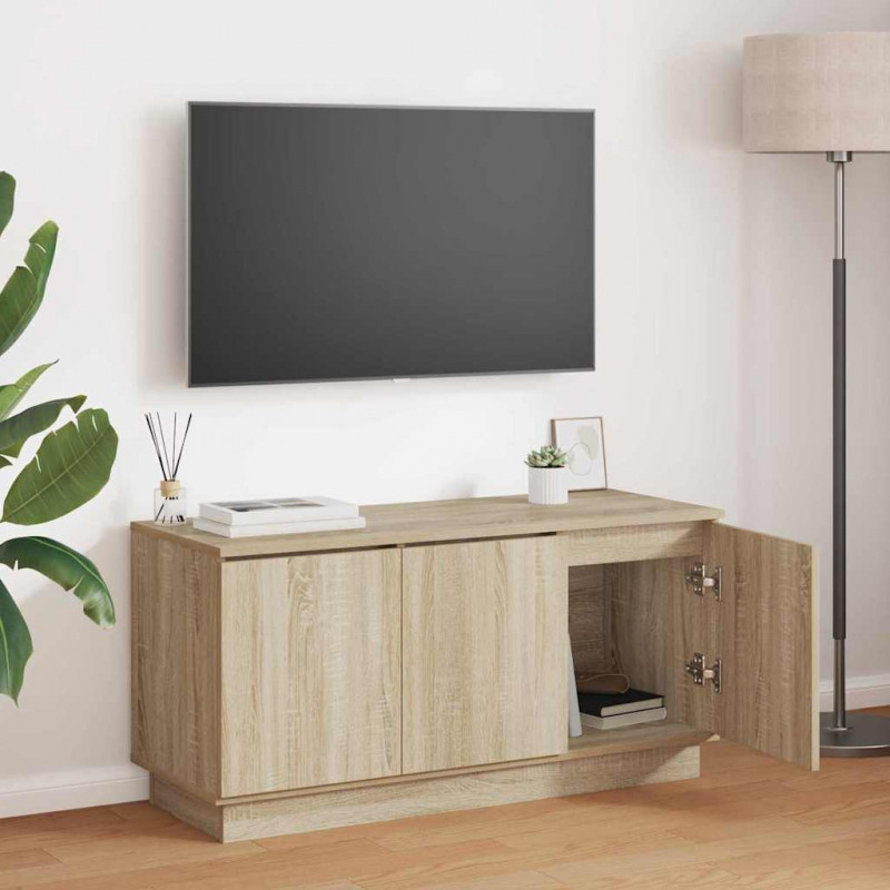 Szafka pod telewizor Ze LED Lights Dąb Sonoma 100 x 38 x 49 cm