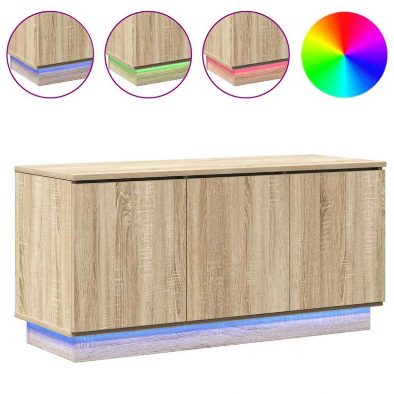 Szafka pod telewizor Ze LED Lights Dąb Sonoma 100 x 38 x 49 cm