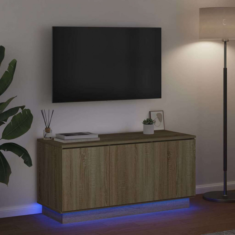 Szafka pod telewizor Ze LED Lights Dąb Sonoma 100 x 38 x 49 cm