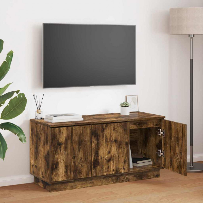 Szafka pod telewizor Ze LED Lights Dąb wędzony 100 x 38 x 49 cm