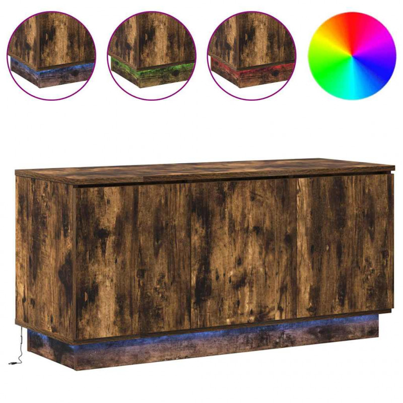 Szafka pod telewizor Ze LED Lights Dąb wędzony 100 x 38 x 49 cm