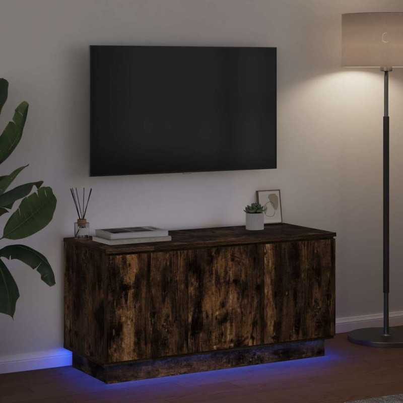 Szafka pod telewizor Ze LED Lights Dąb wędzony 100 x 38 x 49 cm