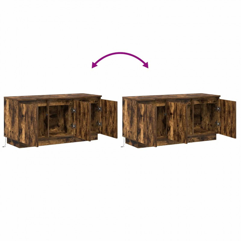 Szafka pod telewizor Ze LED Lights Dąb wędzony 100 x 38 x 49 cm