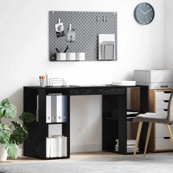 Biurko Czarny Dąb 130 x 50,5 x 75 cm Materiał drewnopochodny