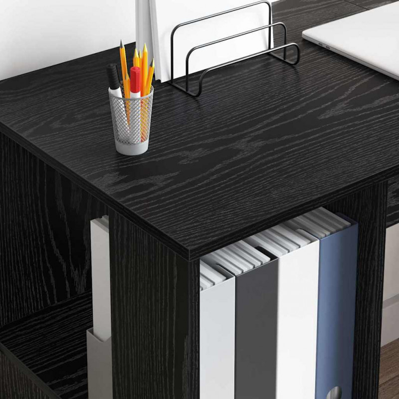 Biurko Czarny Dąb 130 x 50,5 x 75 cm Materiał drewnopochodny