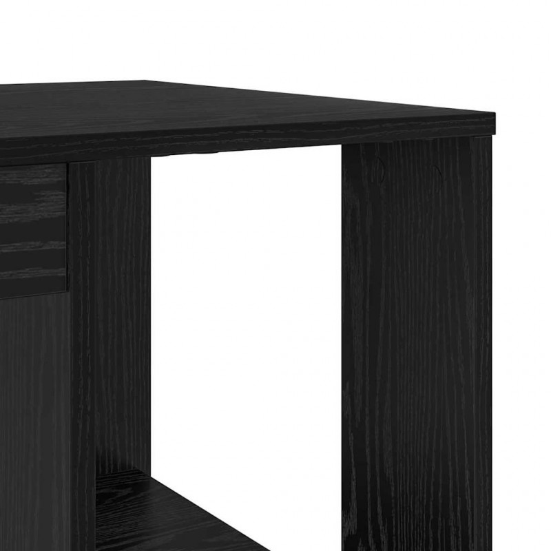Biurko Czarny Dąb 130 x 50,5 x 75 cm Materiał drewnopochodny