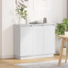 Komoda LED Biały 90 x 32 x 75 cm Materiał drewnopochodny