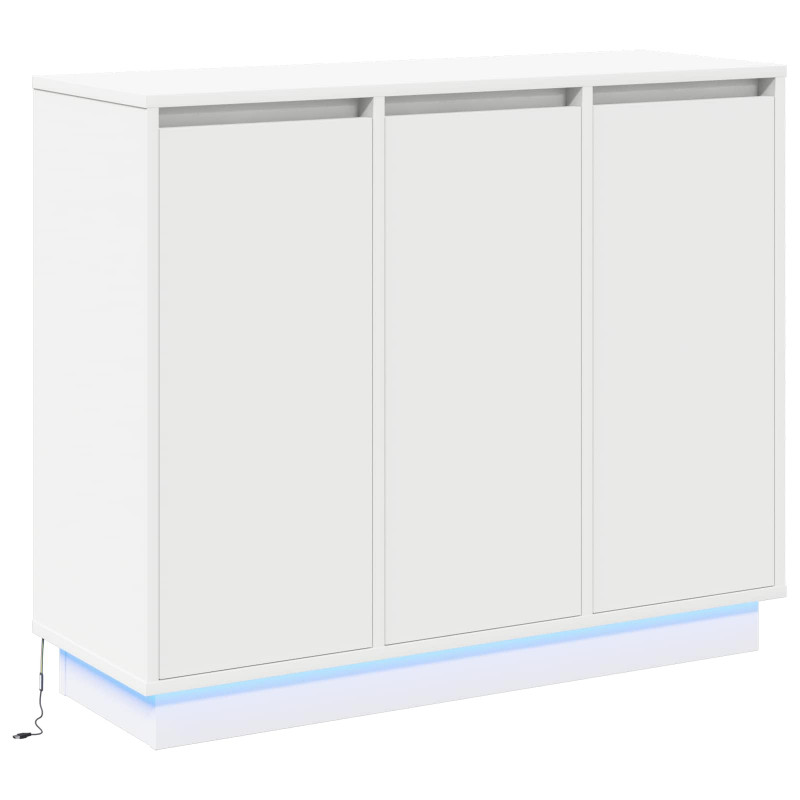 Komoda LED Biały 90 x 32 x 75 cm Materiał drewnopochodny