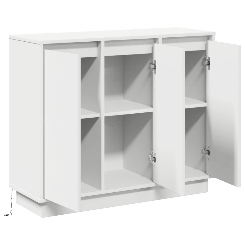 Komoda LED Biały 90 x 32 x 75 cm Materiał drewnopochodny