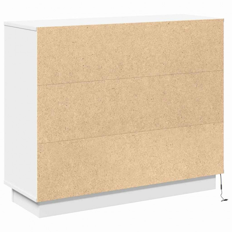 Komoda LED Biały 90 x 32 x 75 cm Materiał drewnopochodny