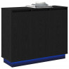 Komoda LED Czarny Dąb 90 x 32 x 75 cm Materiał drewnopochodny