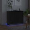 Komoda LED Czarny Dąb 90 x 32 x 75 cm Materiał drewnopochodny