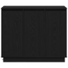 Komoda LED Czarny Dąb 90 x 32 x 75 cm Materiał drewnopochodny