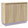 Komoda LED Dąb Sonoma 90 x 32 x 75 cm Materiał drewnopochodny