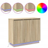 Komoda LED Dąb Sonoma 90 x 32 x 75 cm Materiał drewnopochodny