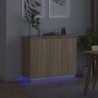 Komoda LED Dąb Sonoma 90 x 32 x 75 cm Materiał drewnopochodny