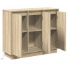 Komoda LED Dąb Sonoma 90 x 32 x 75 cm Materiał drewnopochodny