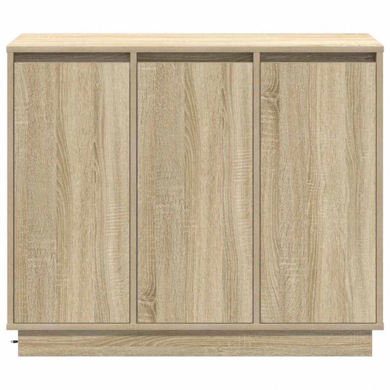 Komoda LED Dąb Sonoma 90 x 32 x 75 cm Materiał drewnopochodny