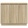 Komoda LED Dąb Sonoma 90 x 32 x 75 cm Materiał drewnopochodny