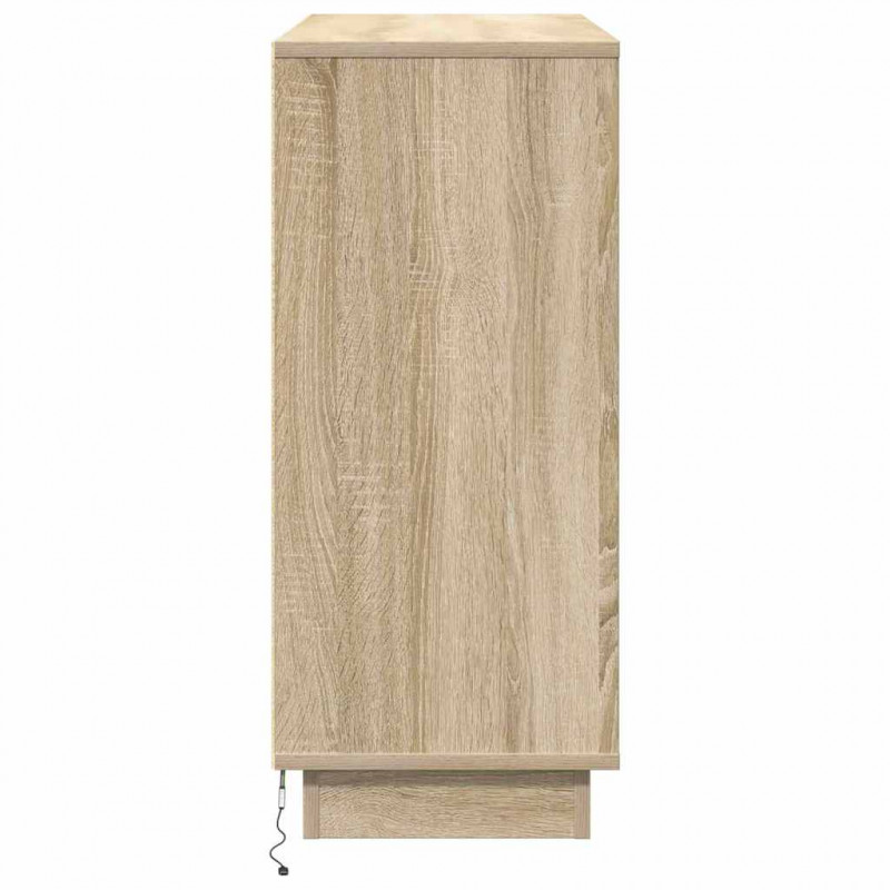 Komoda LED Dąb Sonoma 90 x 32 x 75 cm Materiał drewnopochodny