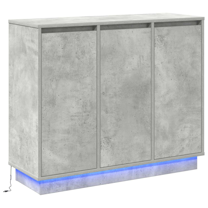 Komoda LED Ze LED Lights Betonowy szary 90 x 32 x 75 cm