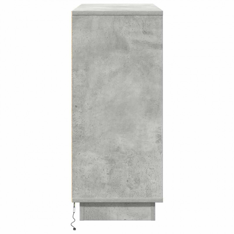 Komoda LED Ze LED Lights Betonowy szary 90 x 32 x 75 cm
