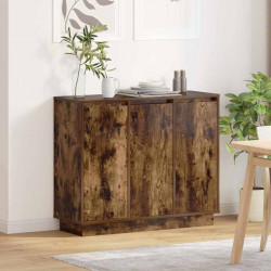 Komoda LED Dąb wędzony 90 x 32 x 75 cm Materiał drewnopochodny