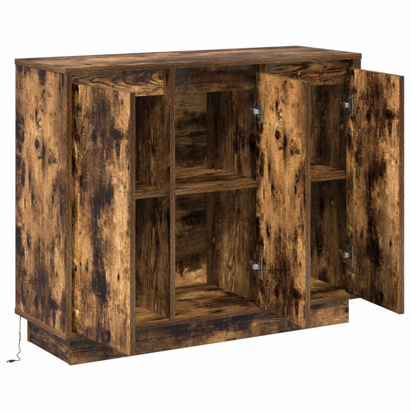 Komoda LED Dąb wędzony 90 x 32 x 75 cm Materiał drewnopochodny