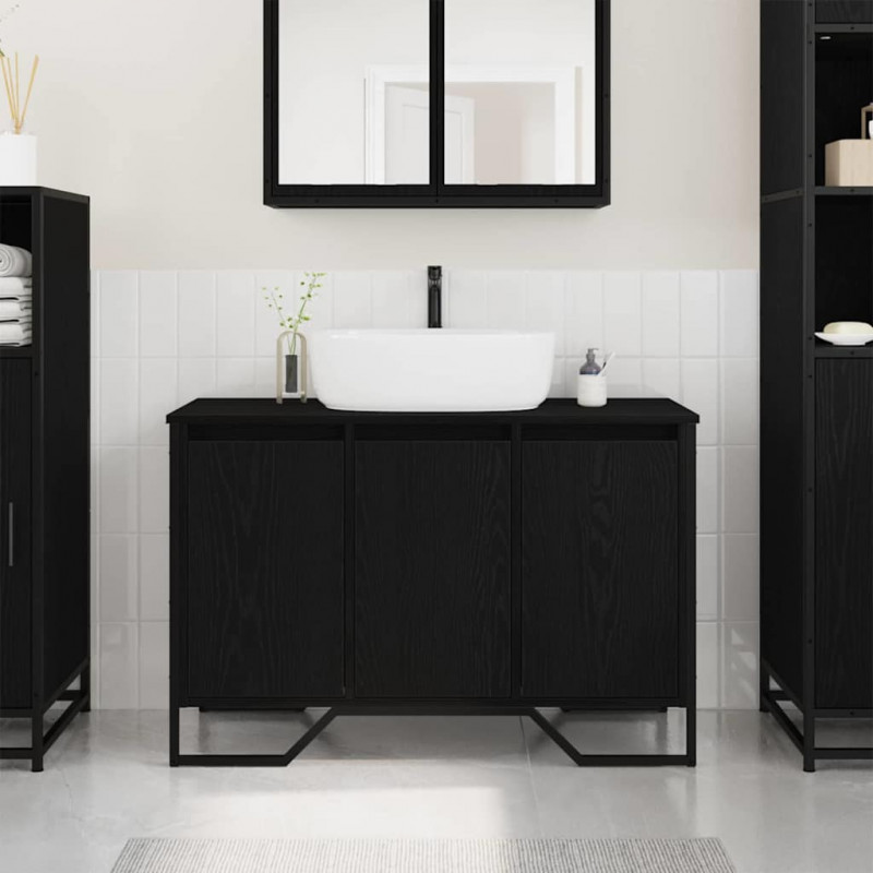 Szafka pod zlew Inny z drzwiami Czarny Dąb 91 x 35 x 60 cm