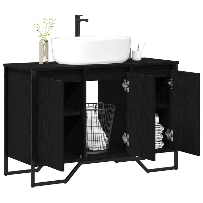 Szafka pod zlew Inny z drzwiami Czarny Dąb 91 x 35 x 60 cm