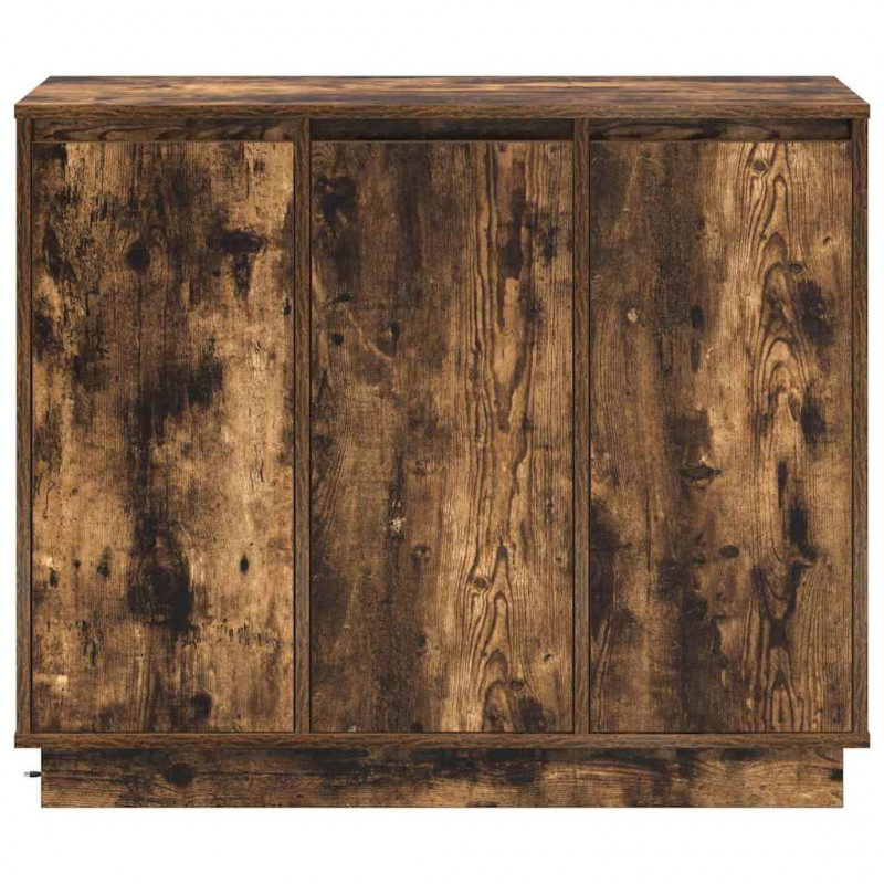 Komoda LED Dąb wędzony 90 x 32 x 75 cm Materiał drewnopochodny