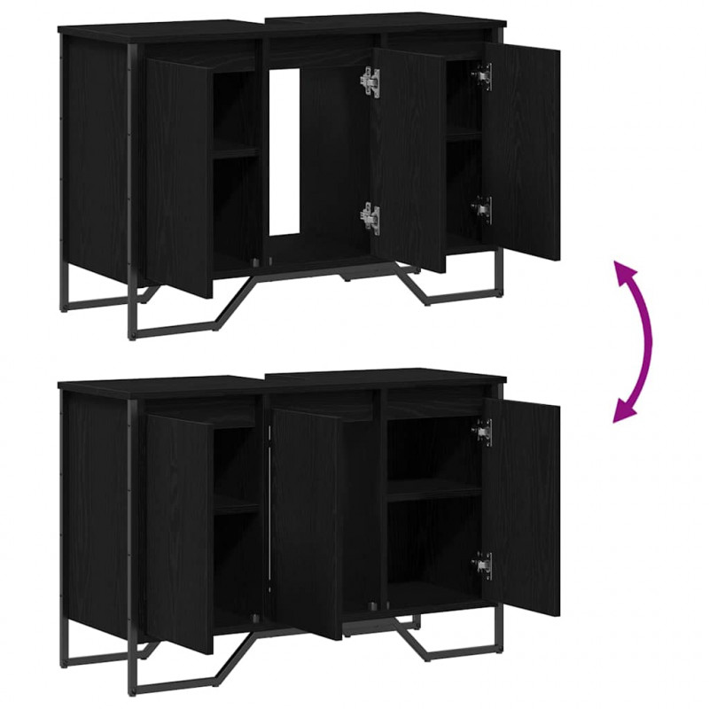 Szafka pod zlew Inny z drzwiami Czarny Dąb 91 x 35 x 60 cm