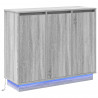 Komoda LED Szary Sonoma 90 x 32 x 75 cm Materiał drewnopochodny