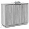 Komoda LED Szary Sonoma 90 x 32 x 75 cm Materiał drewnopochodny