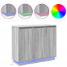 Komoda LED Szary Sonoma 90 x 32 x 75 cm Materiał drewnopochodny