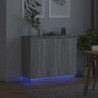 Komoda LED Szary Sonoma 90 x 32 x 75 cm Materiał drewnopochodny