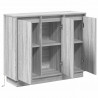 Komoda LED Szary Sonoma 90 x 32 x 75 cm Materiał drewnopochodny