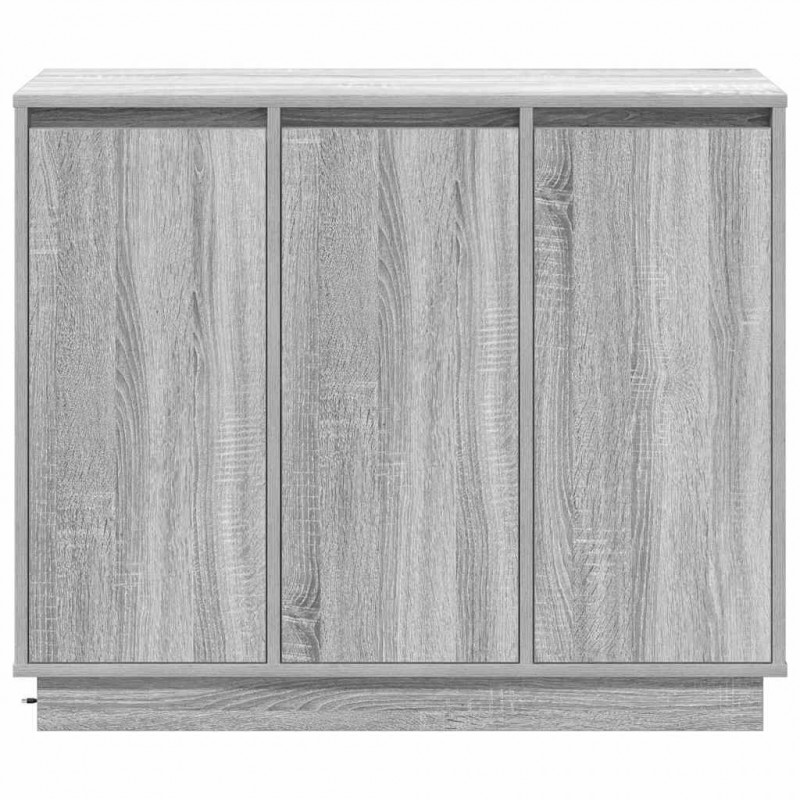 Komoda LED Szary Sonoma 90 x 32 x 75 cm Materiał drewnopochodny