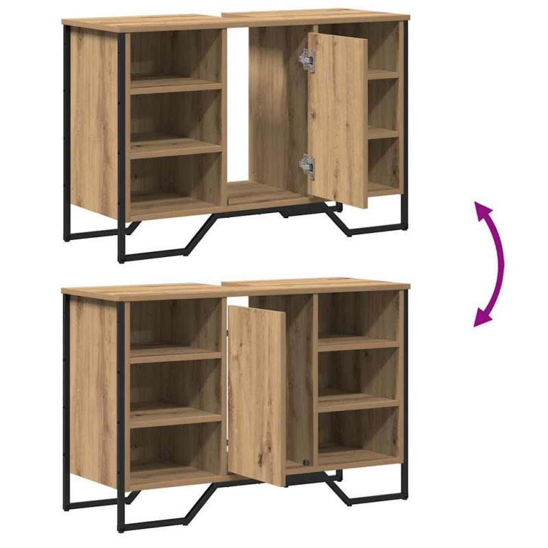 Szafka pod umywalkę z półką Dąb rzemieślniczy 91 x 35 x 60 cm