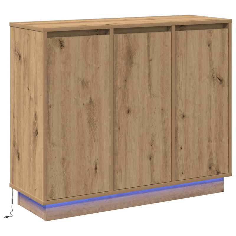 Komoda LED Ze LED Lights Dąb rzemieślniczy 90 x 32 x 75 cm