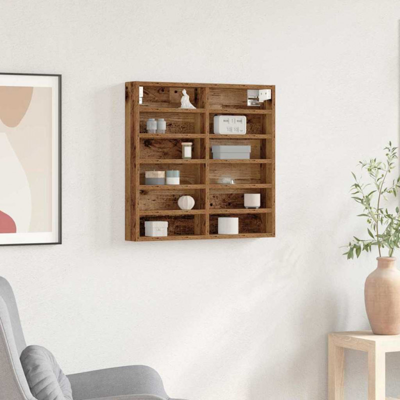 Witryna Stare drewno 60 x 8,5 x 58 cm Materiał drewnopochodny