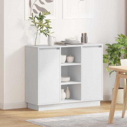 Komoda LED Biały 90 x 32 x 75 cm Materiał drewnopochodny