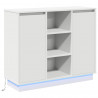 Komoda LED Biały 90 x 32 x 75 cm Materiał drewnopochodny