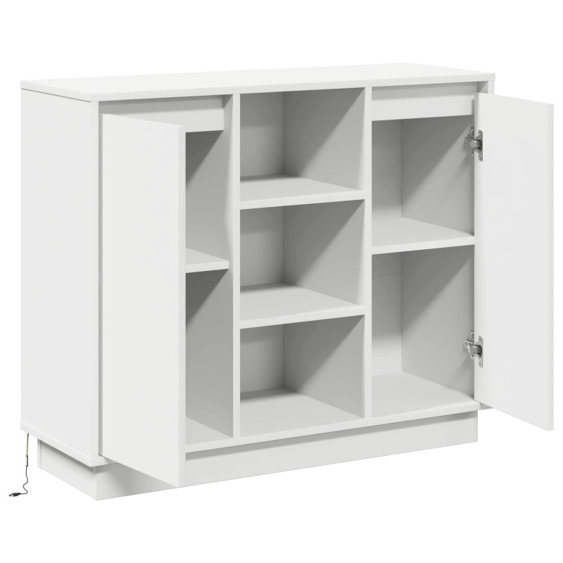 Komoda LED Biały 90 x 32 x 75 cm Materiał drewnopochodny