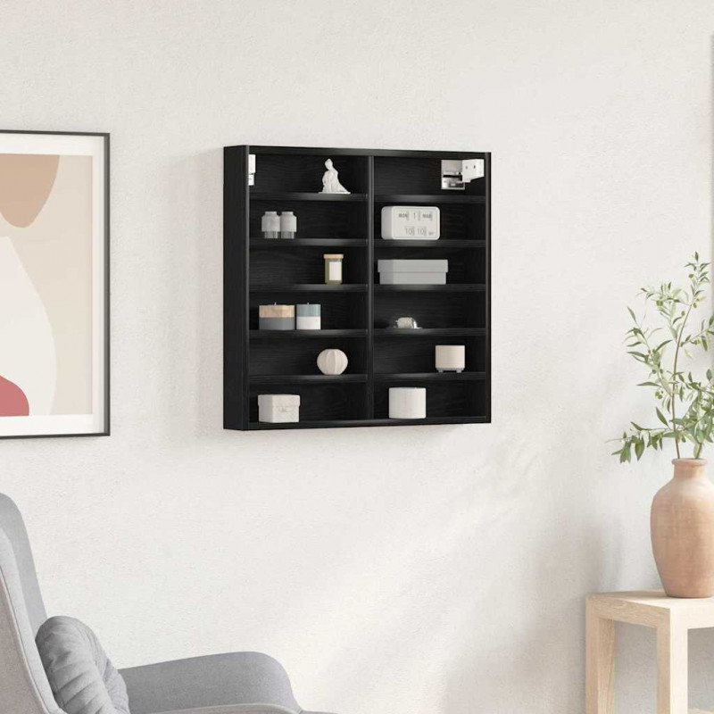 Witryna Czarny Dąb 60 x 8,5 x 58 cm Materiał drewnopochodny