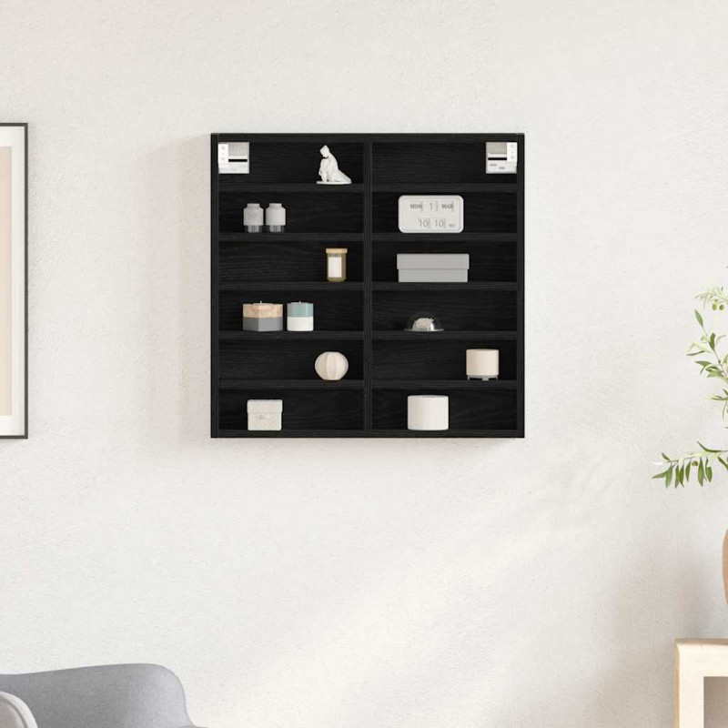 Witryna Czarny Dąb 60 x 8,5 x 58 cm Materiał drewnopochodny