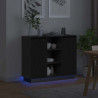Komoda LED Czarny Dąb 90 x 32 x 75 cm Materiał drewnopochodny